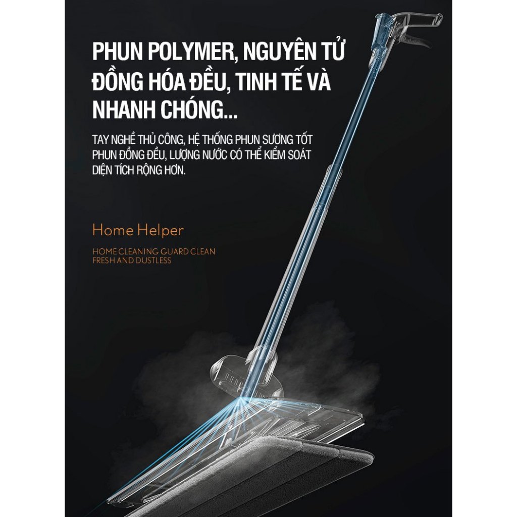 Chổi lau nhà LEANO tiện lợi phun sương tự vắt, Cây lau nhà dễ dàng vệ sinh mọi ngóc ngách trong nhà