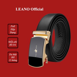 Thắt lưng nam cao cấp FaiaoePOLO full hộp đựng, Dây nịt nam da bò sang trọng LEANO fullbox 728