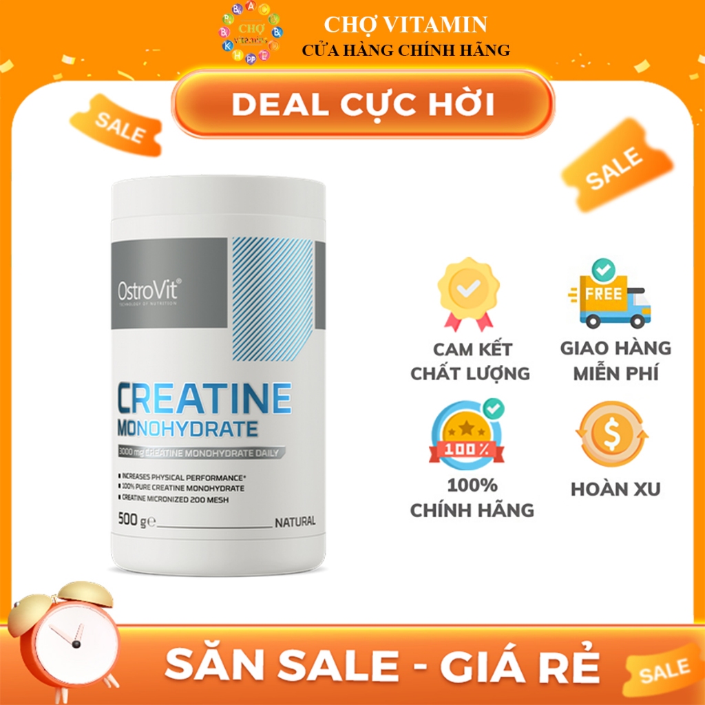 OSTROVIT CREATINE MONOHYDRATE - Hỗ Trợ Tăng Sức Mạnh, Sức Bền, Phát Triển Cơ Bắp Hiệu Quả (200 Lần Dùng)
