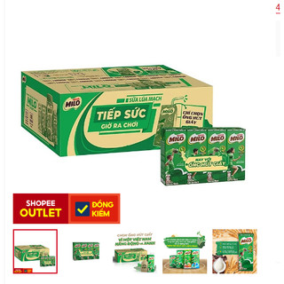 com bo 2Lốc. 4 hộp Sữa Milo lúa mạch 180ml