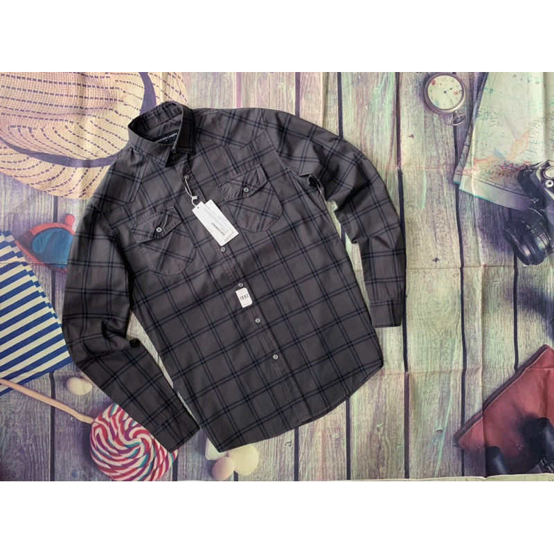 Áo sơ mi nam dài tay kẻ caro cotton túi ngực ASMCT24