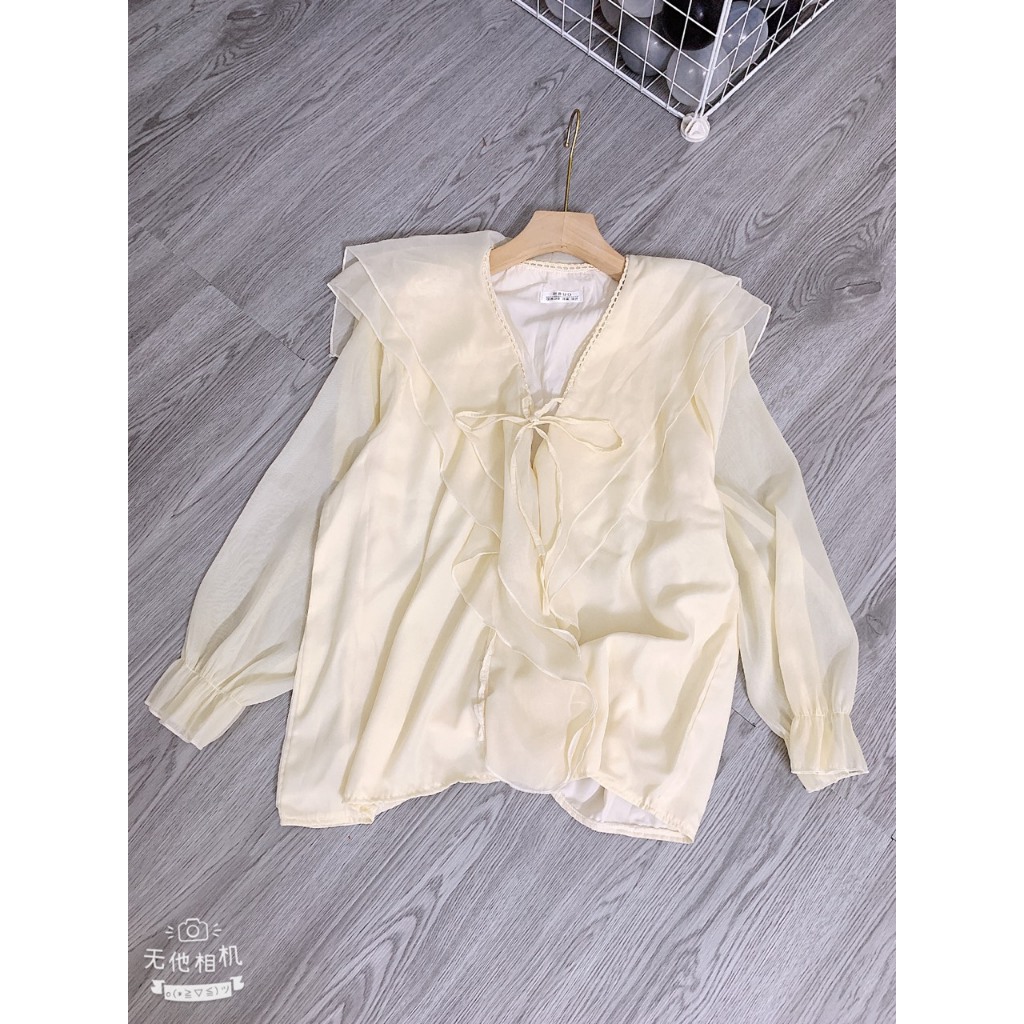 Áo Tơ Đũi Bèo Tiểu Thư Cực Xinh Freesize