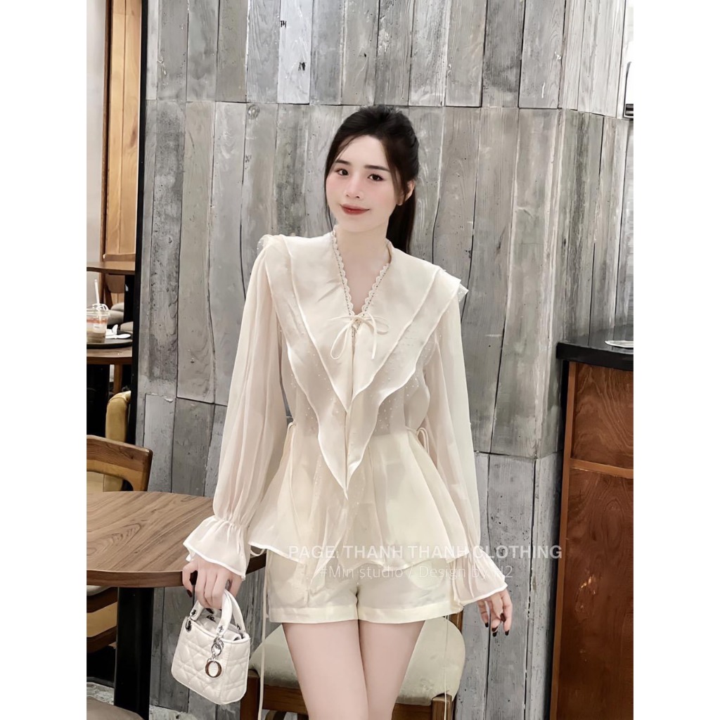 Áo Tơ Đũi Bèo Tiểu Thư Cực Xinh Freesize