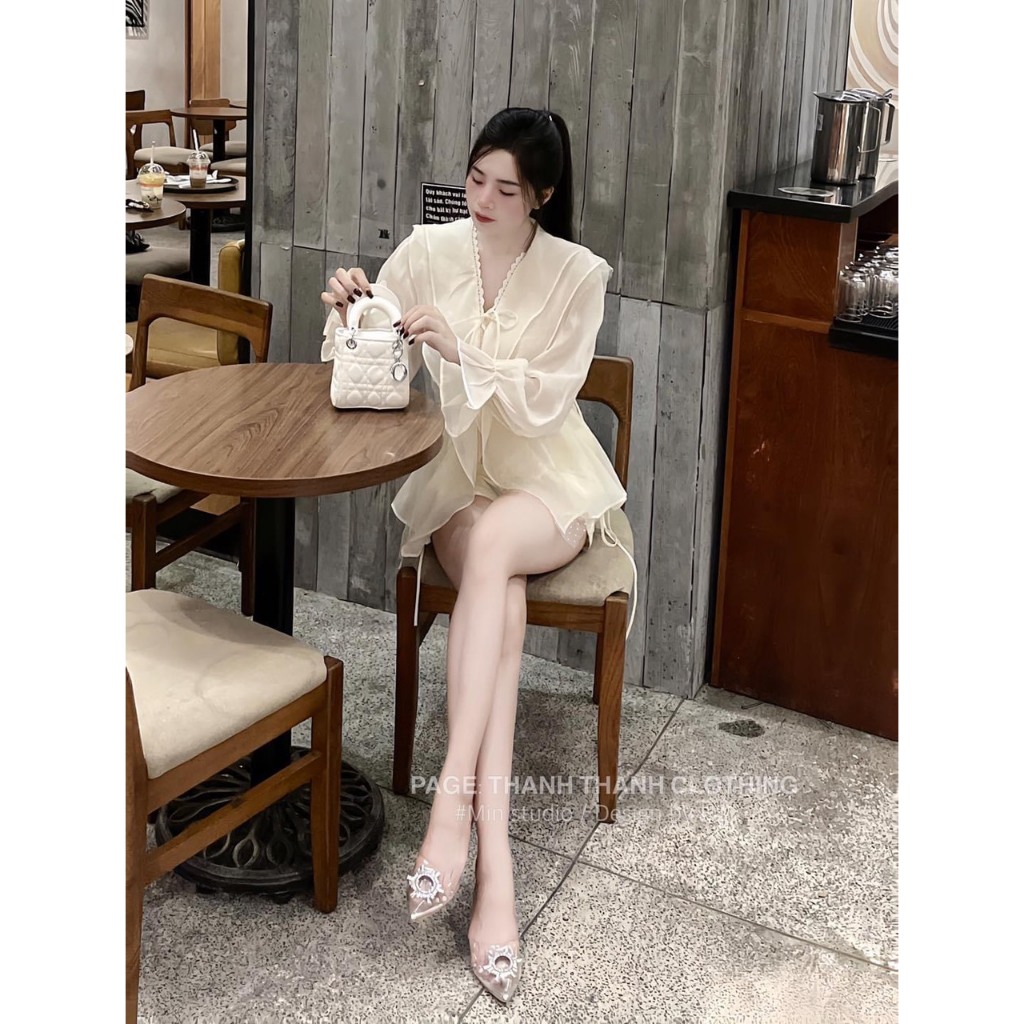 Áo Tơ Đũi Bèo Tiểu Thư Cực Xinh Freesize