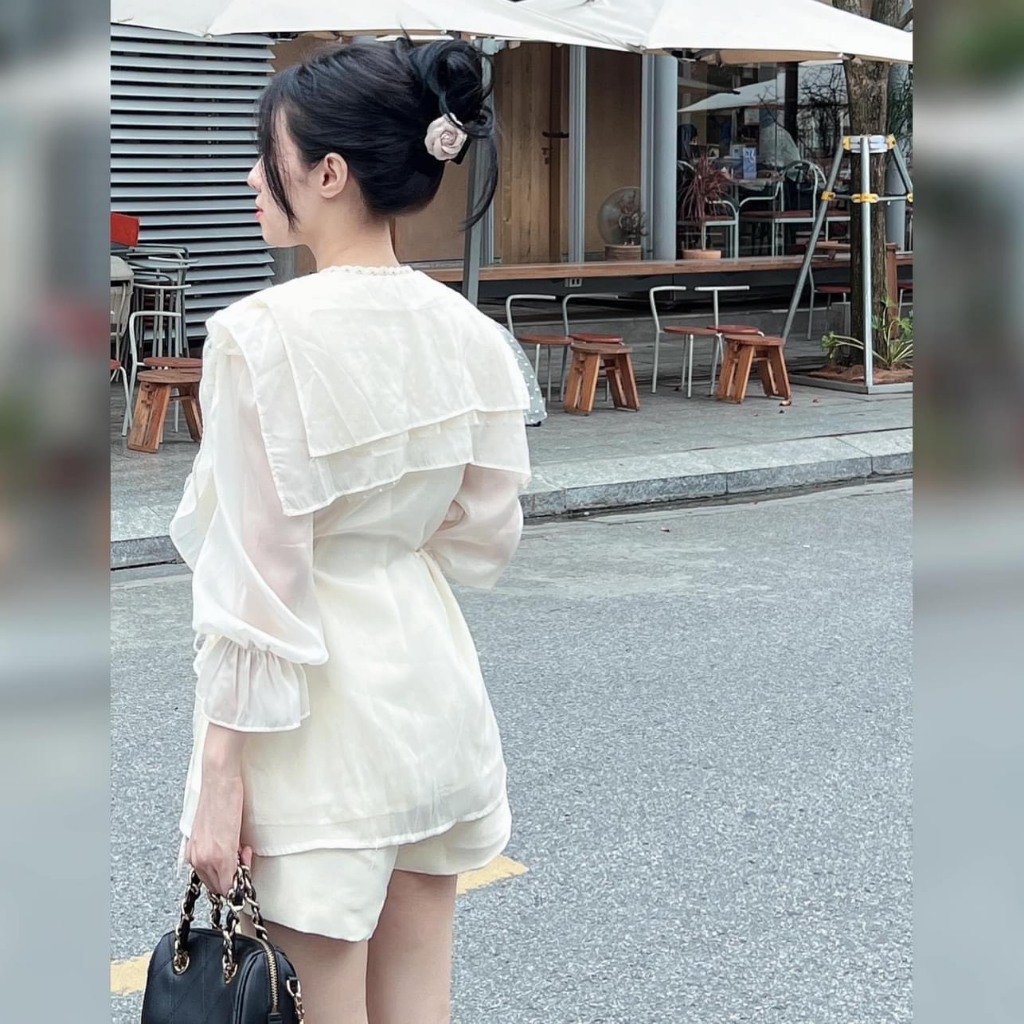 Áo Tơ Đũi Bèo Tiểu Thư Cực Xinh Freesize