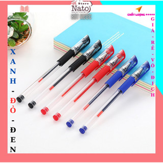 Combo 50 Bút nước xanh đen đỏ cute mực nước ngòi 0.38mm cao cấp viết đẹp có nắp giá rẻ NATO BB04