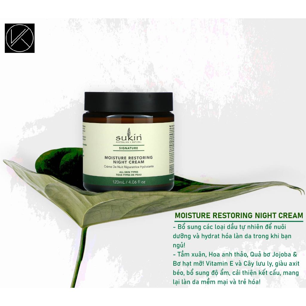 (DATE 3/2025) Kem dưỡng ẩm ban đêm cấp nước Sukin Moisture Restoring Night Cream_ 120ml