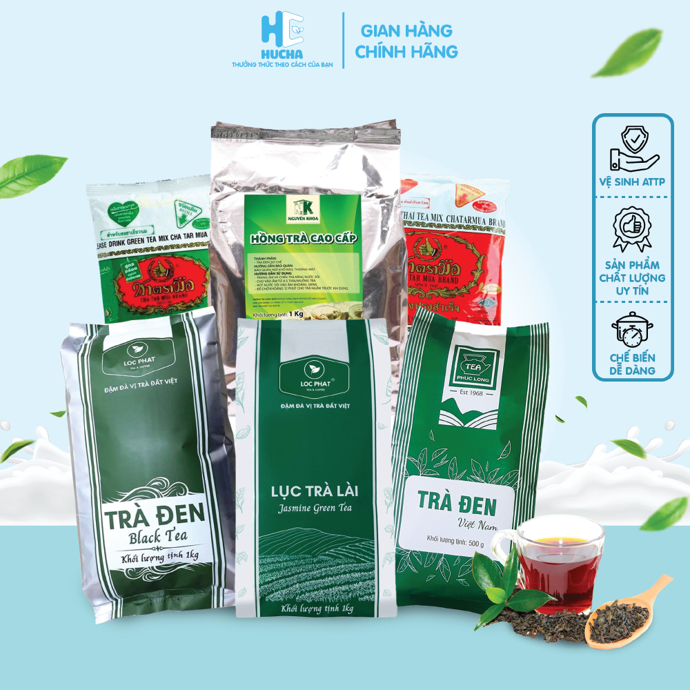 Hồng Trà, Trà Đen nguyên liệu pha trà sữa trân châu thơm ngon đậm vị gói 100g-Nguyên liệu Hucha