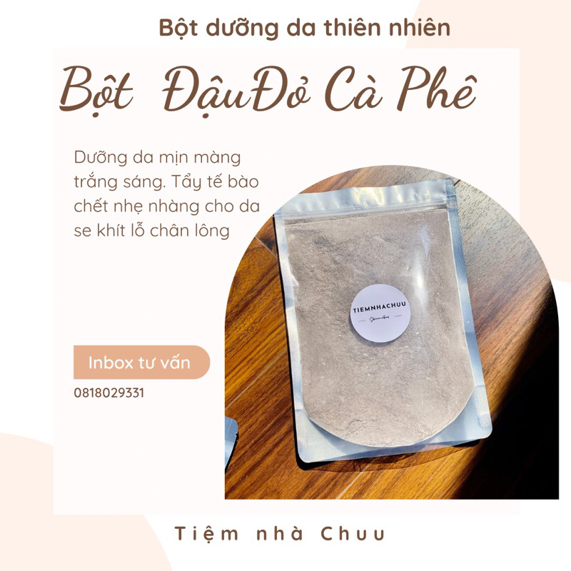 1KG BỘT ĐẬU ĐỎ CÀ PHÊ TẮM TRẮNG DƯỠNG DA