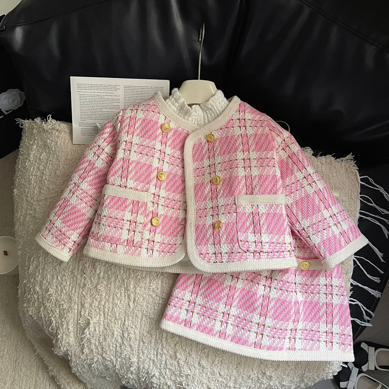 Set dạ hồng nude tôn da cho bé yêu diện ngày lễ tết sự kiện siêu xinh