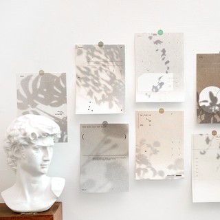 Junarystudio - Set 12 tờ giấy nền giấy trang trí in hoạ tiết shadow đơn giản hiện đại trang trí sổ tay journal