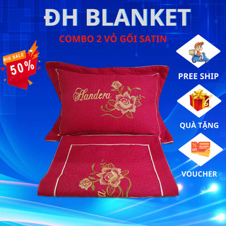 Combo 2 vỏ gối Satin thêu hoa siêu đẹp