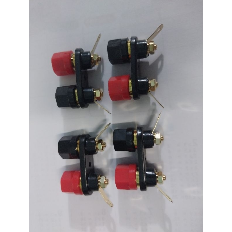 Trạm loa -Cọc loa đôi hai màu đỏ đen