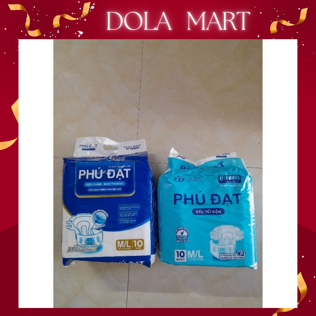 Bỉm người già phú đạt túi 10 miếng, tã người già
