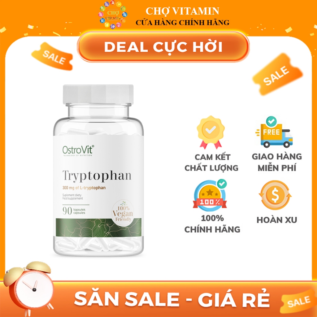 Viên Uống Bổ Não, Cải Thiện Giấc Ngủ, Giảm Thèm Ăn - Ostrovit Tryptophan Vege (90 Viên)