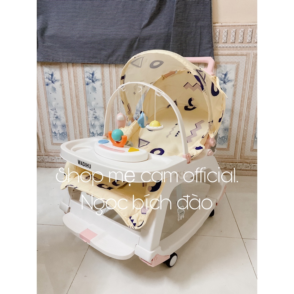 Nôi Rung, Ghế rung nhún bập bênh kiêm ghế ăn dặm cho bé có bánh xe và đồ chơi TD