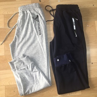 Quần jogger thun có khóa kéo