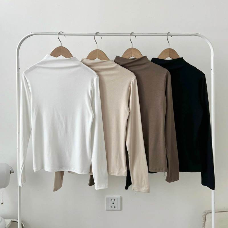 Áo giữ nhiệt cổ 3p thun zip dài tay, Áo thun zip dài tay mùa đông