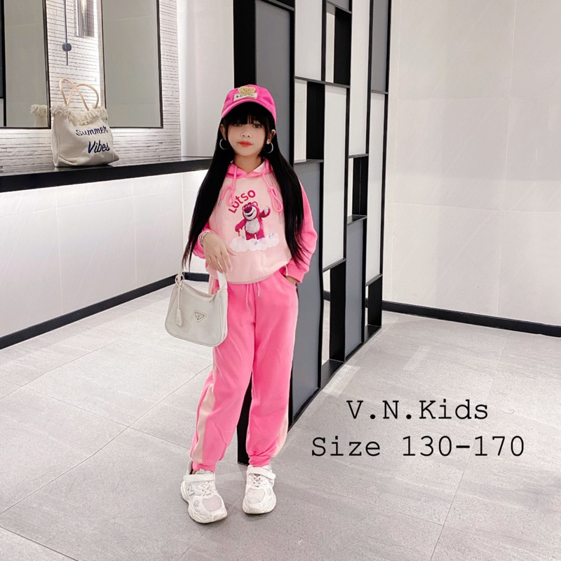 Bộ nỉ Gấu lotso xinh xuất sắc cho Bé 17kg-41kg
