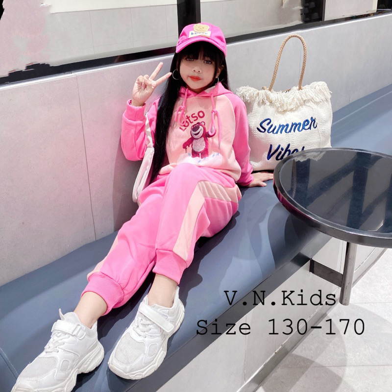 Bộ nỉ Gấu lotso xinh xuất sắc cho Bé 17kg-41kg