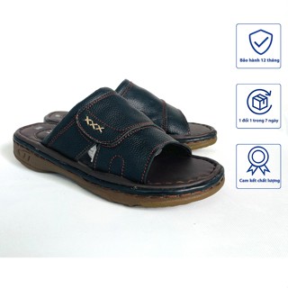  Dép da nam cao cấp Dép quay ngang da bò D07. Dép nam cao cấp gia công chắc chắn may chỉ 4 xung quanh bao đi nước 