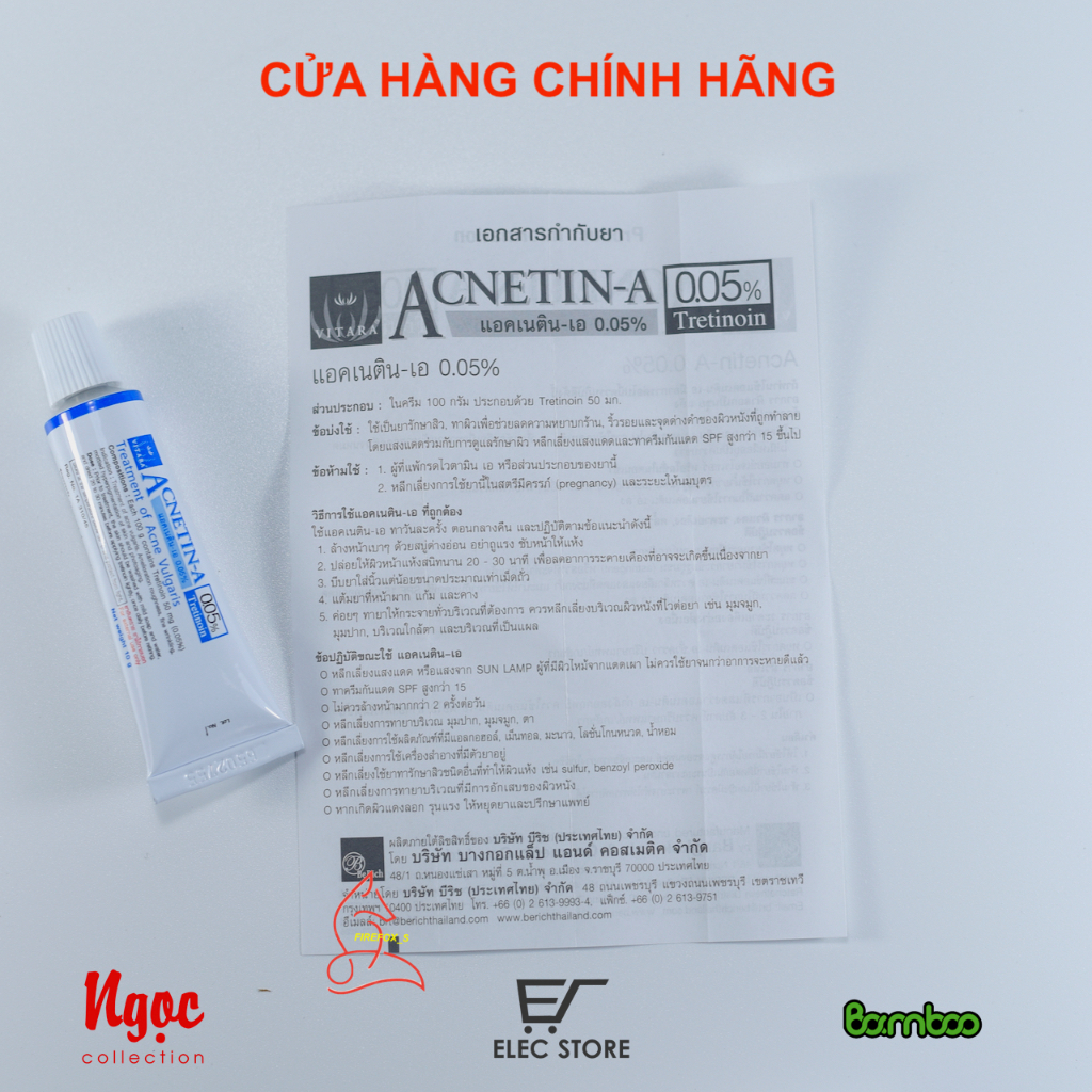 ACNETIN-A 0,05% Thái Lan 10g Mỹ Phẩm Ngăn Ngừa Mụn