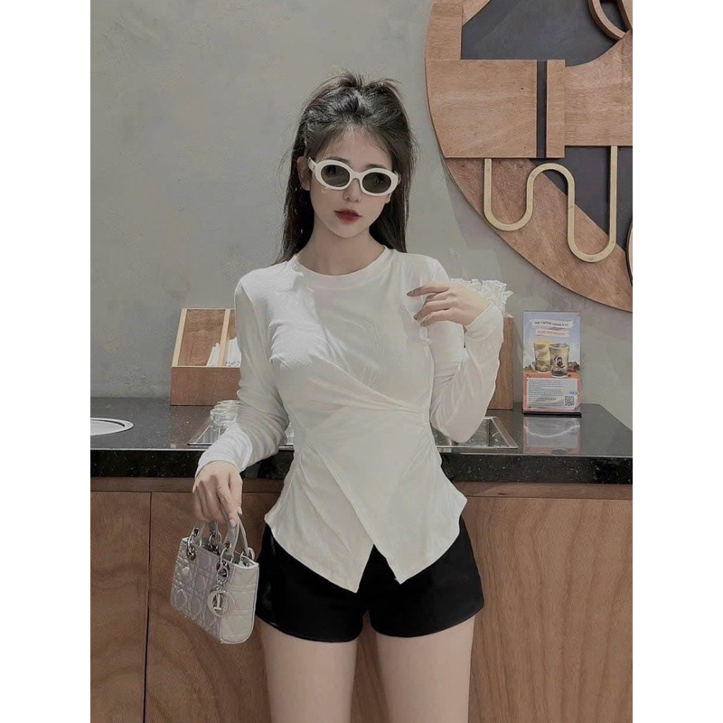 ÁO KIỂU MÙA ĐÔNG TAY DÀI XOẮN BỤNG VC33