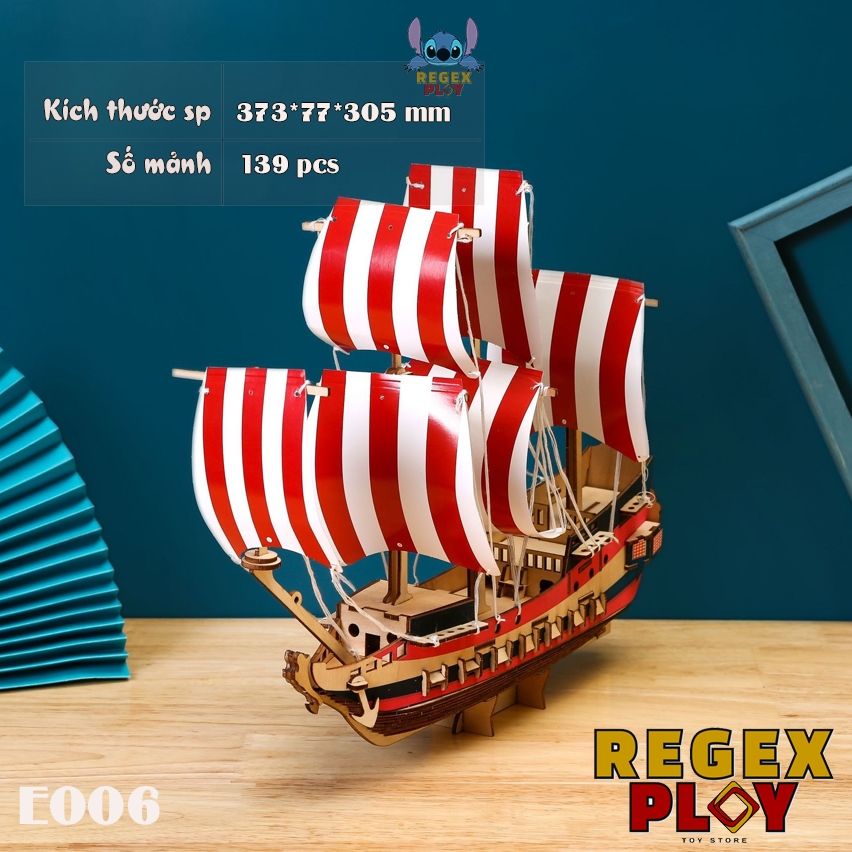 Bộ lắp ghép mô hình gỗ 3D thuyền buồm Queen Anne's Revenge