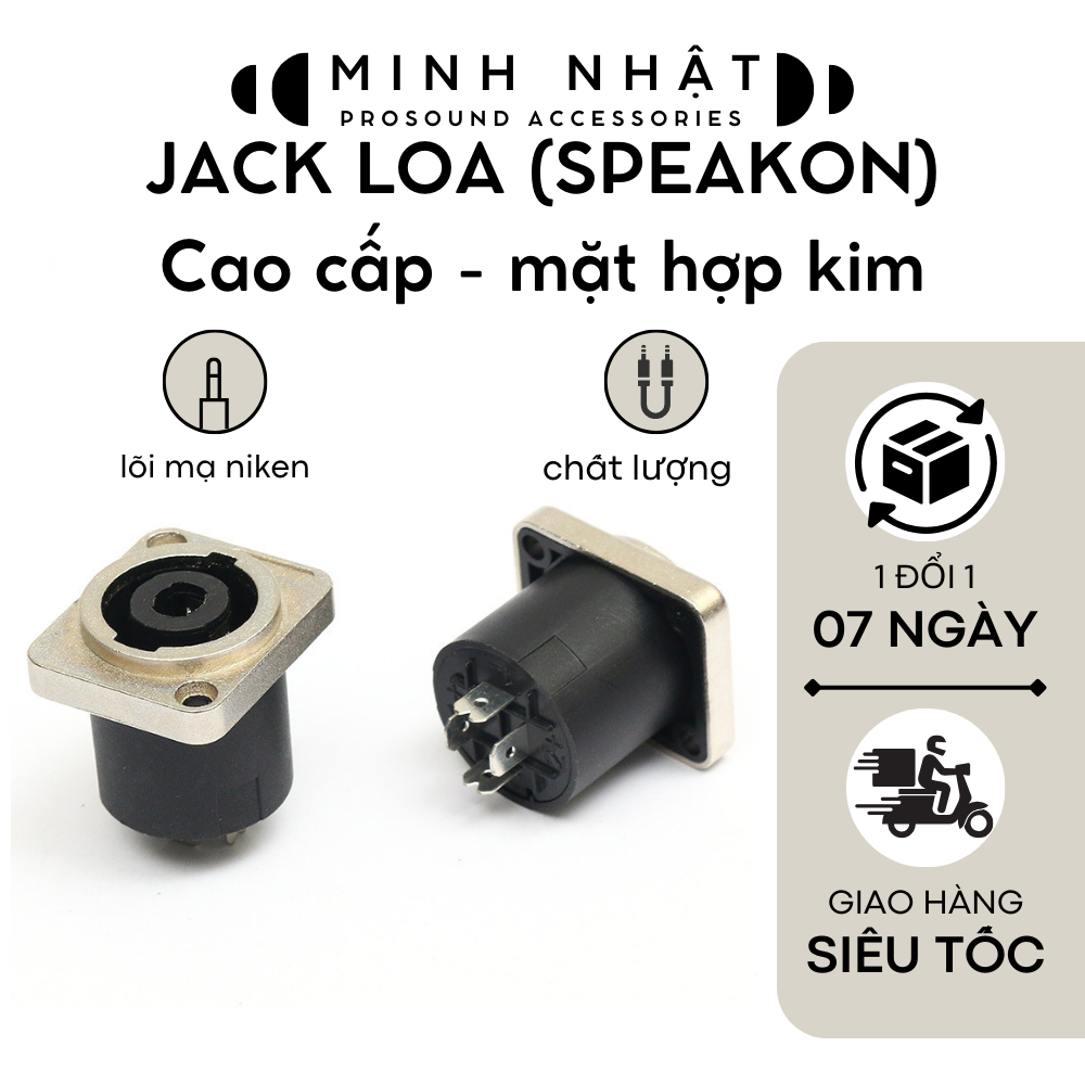 Jack - Giắc loa Speakon âm  , Jack - Giắc bắt loa, dùng làm trạm loa, dùng cho loa kéo, amly, cục đẩy công suất