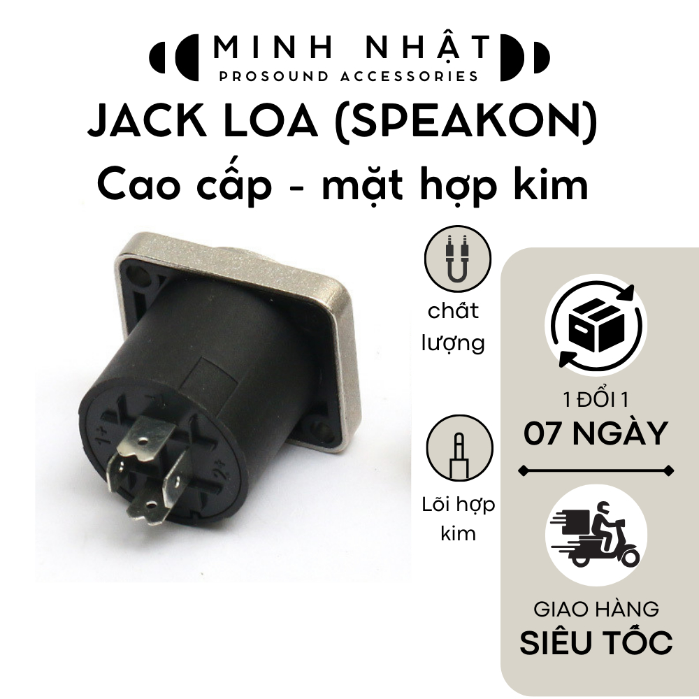 Jack - Giắc loa Speakon âm  , Jack - Giắc bắt loa, dùng làm trạm loa, dùng cho loa kéo, amly, cục đẩy công suất