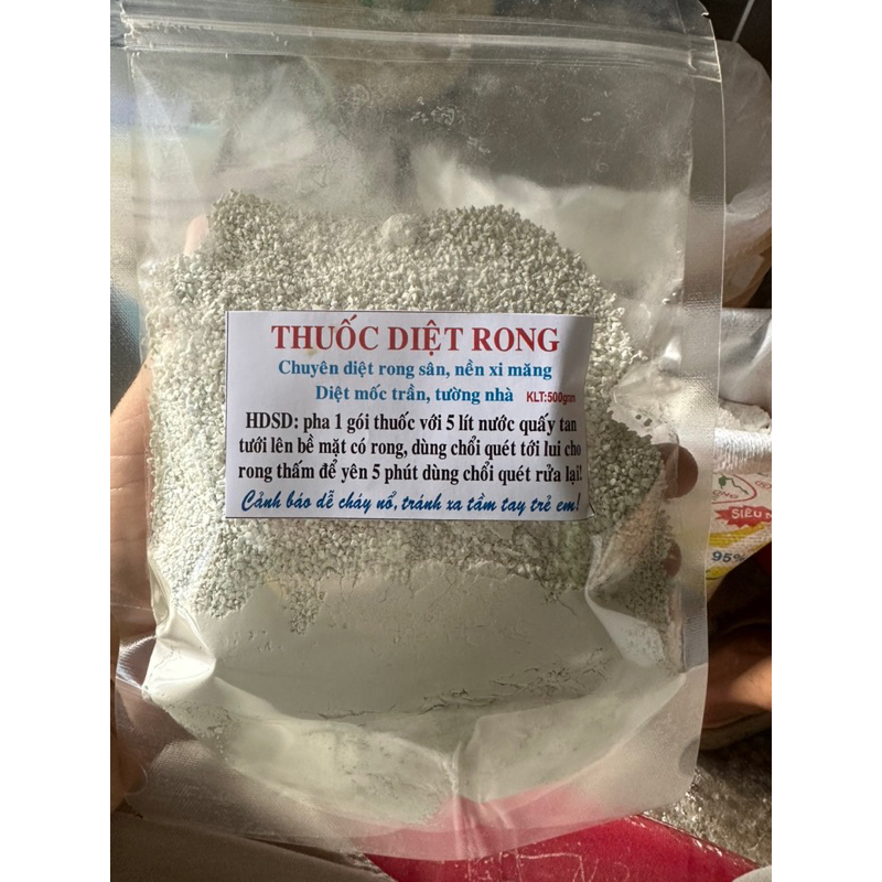 BỘT TẨY RONG RÊU NỀN XI MĂNG gói 500gram - loại bột mịn pha nước