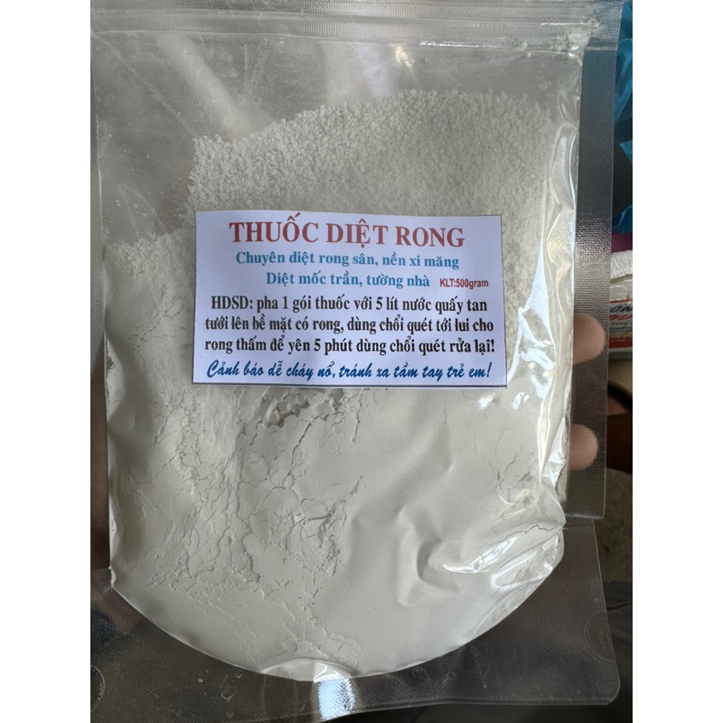 BỘT TẨY RONG RÊU NỀN XI MĂNG gói 500gram - loại bột mịn pha nước