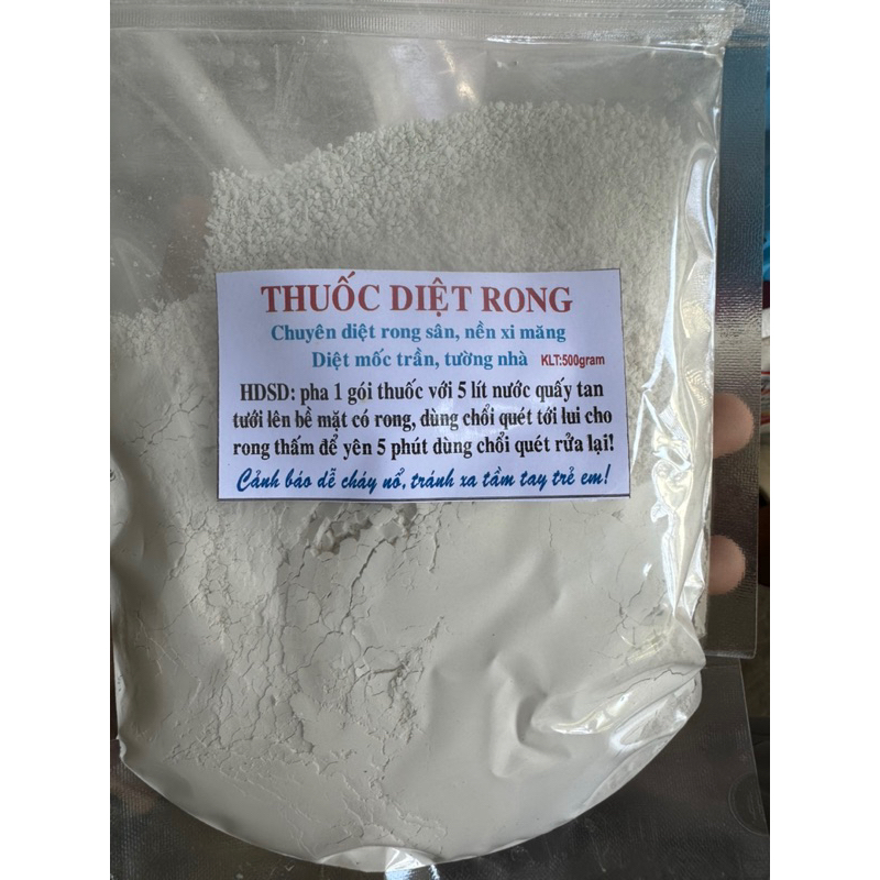 BỘT TẨY RONG RÊU NỀN XI MĂNG gói 500gram - loại bột mịn pha nước