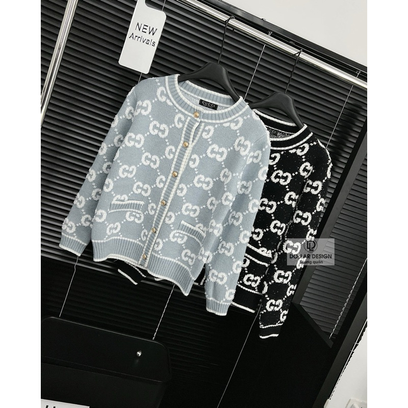 Cardigan len gu chì hoạ tiết QC