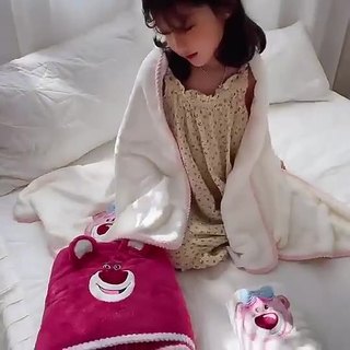 Sét 2 chiếc khăn tắm + khăn mặt gấu hồng LOSTO