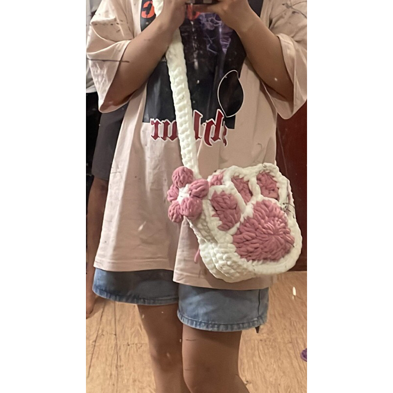 Túi len chân mèo 😼 🧶 ảnh thật phía sau