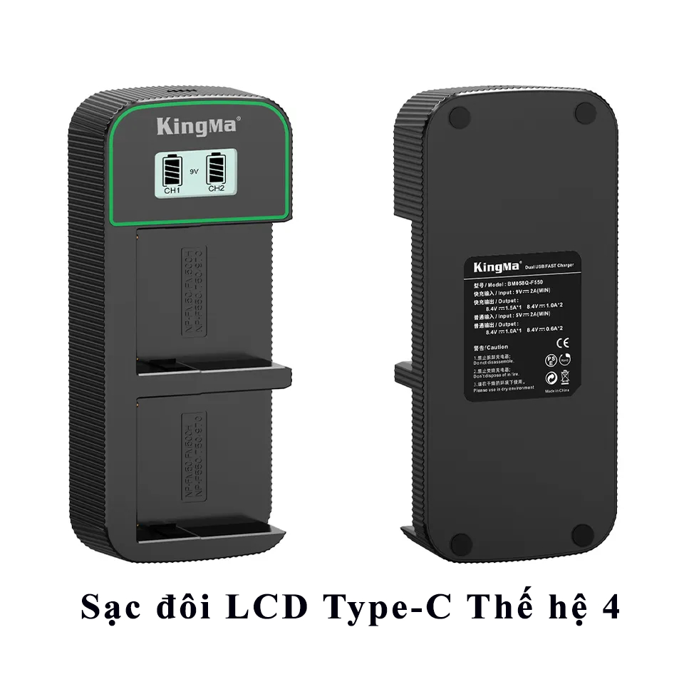 Pin Dung lượng cao và Dock sạc NP-F970 F990 F980 FM50 FM500 F960 F550 F570 F750 F770 F930 cho đèn chụp studio, máy quay