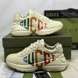 Giày _Gucci Rhyton Glitter Sneaker Leather Logo Sneaker L- Giày Sneaker Thể Thao Thời Trang Nam Nữ