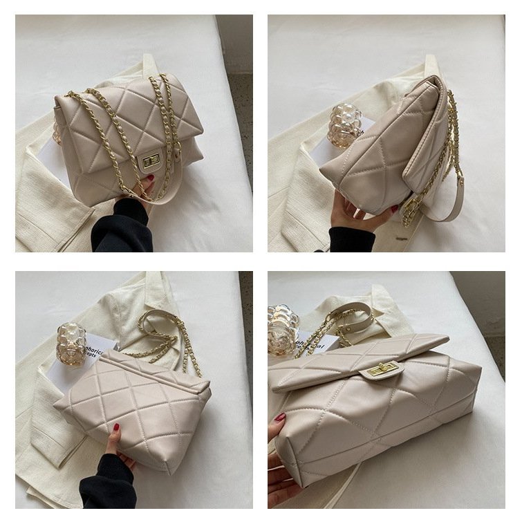 Túi Xách Nữ Da Mêm Sz 28 Đeo Vai Hình Vuông Cỡ Nhỏ Phối Dây Đeo Sợi Xích Thời Trang Thời Trang Hàng Quảng Châu Cao Cấp