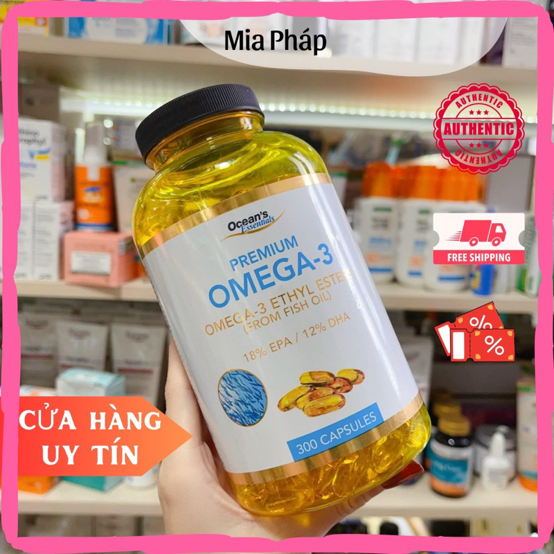 [300v] Dầu cá Ocean's Essentials Premium Fish Oil Omega-3 cao cấp hàng Pháp