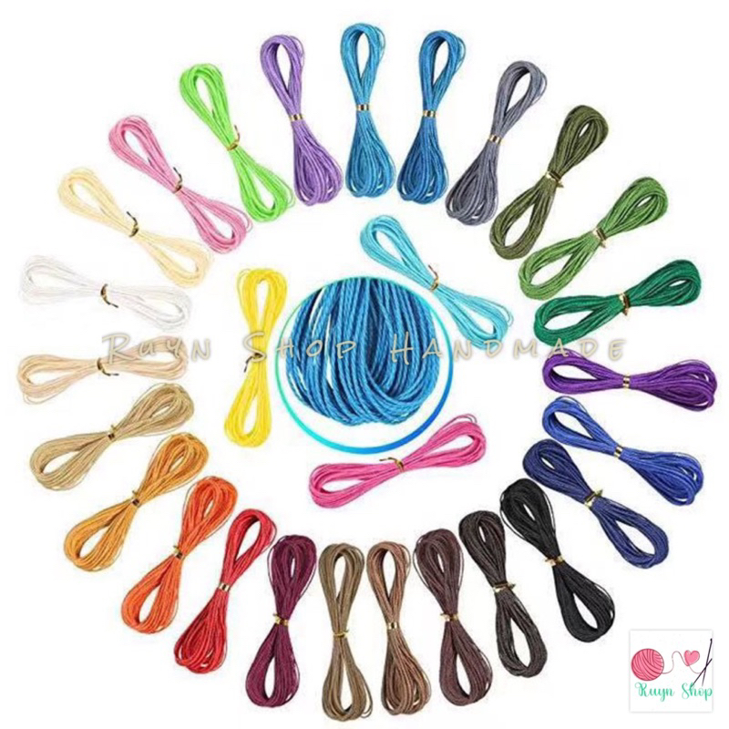Bó 10m dây sáp wax Đài Loan 1mm/ dây waterproof/ dây cói xoắn đan vòng tay handmade