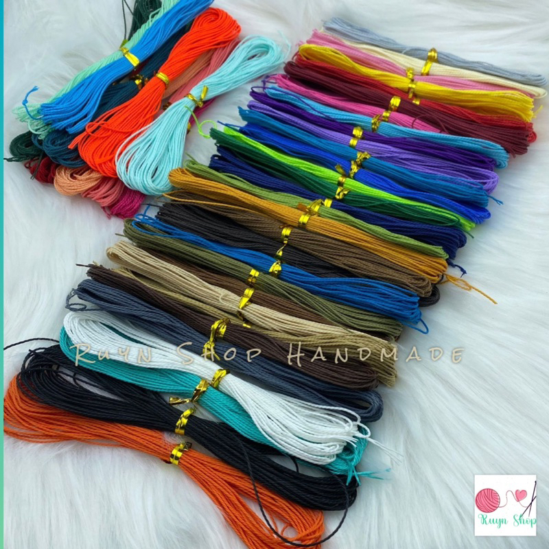 Bó 10m dây sáp wax Đài Loan 1mm/ dây waterproof/ dây cói xoắn đan vòng tay handmade