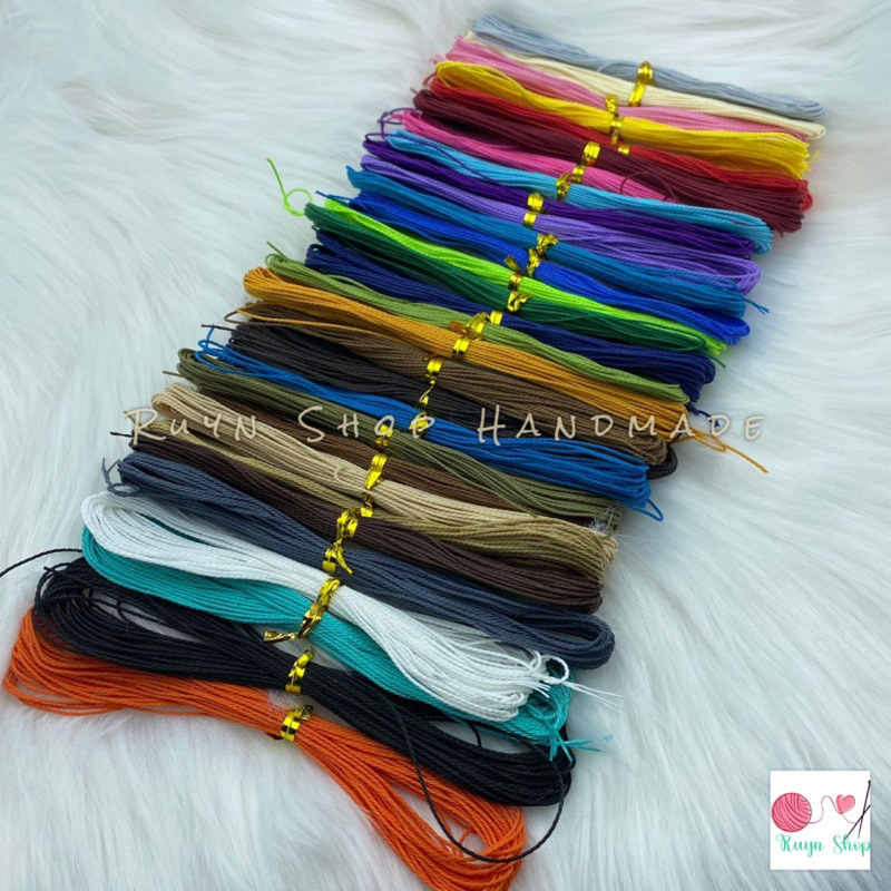 Set 10-15-20 bó dây sáp wax Đài Loan 1mm/ dây waterproof/ dây cói xoắn đan vòng tay handmade
