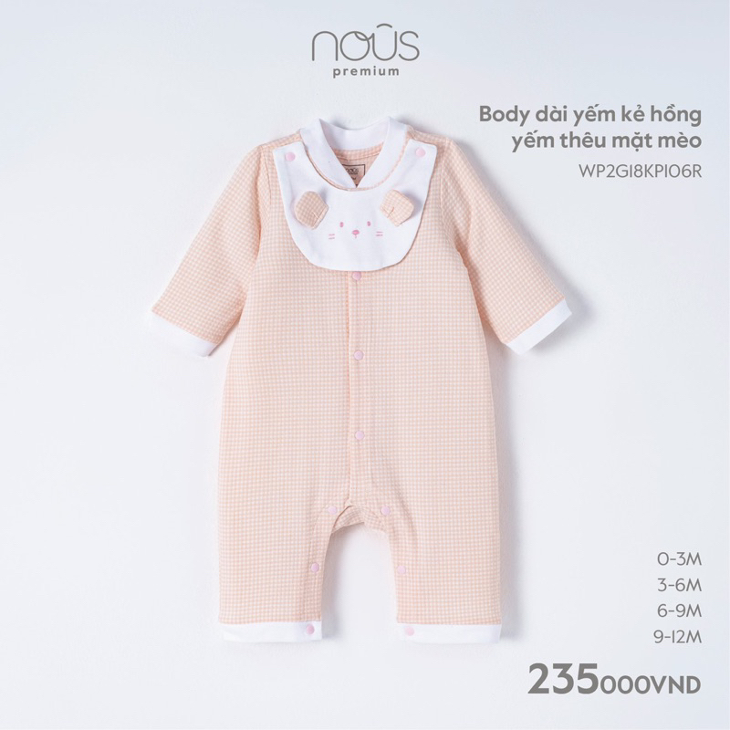 Body yếm dài tay thu đông cho bé sơ sinh 4-10kg chính hãng mẫu mới
