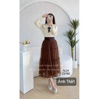  CHÂN VÁY VOAN CẠP TO DÁNG ĐẸP 3LỚP-Hàng Quảng Châu loại1 