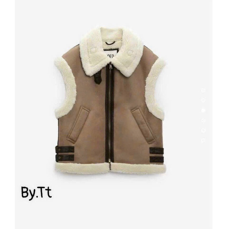 SẴN Áo khoác gile da lộn trần bông, áo khoác mùa đông