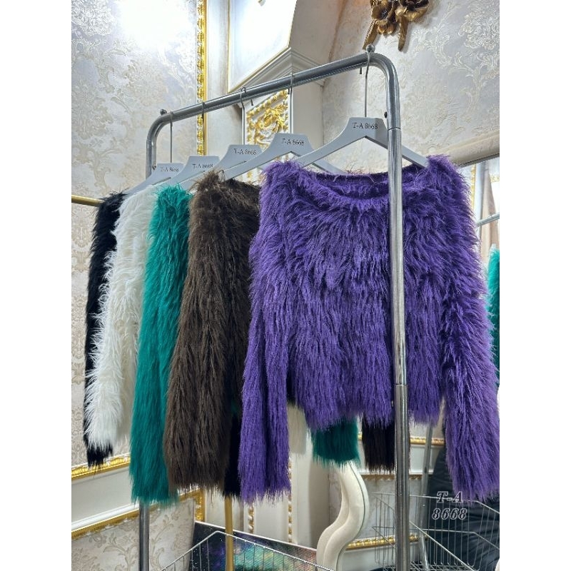 Áo lông trơn lệch vai hàng QC