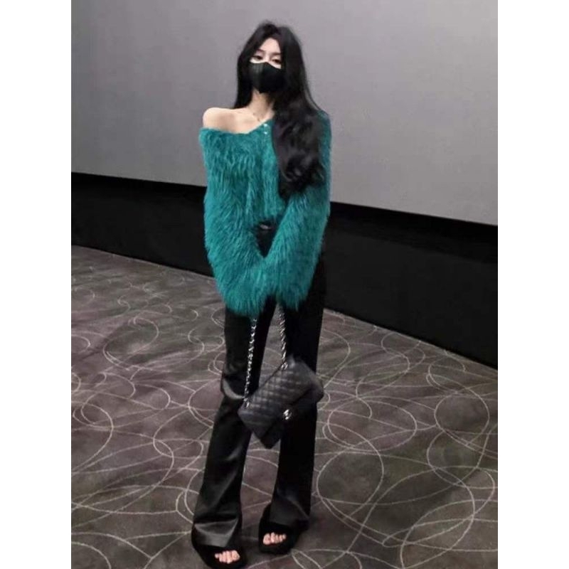 Áo lông trơn lệch vai hàng QC