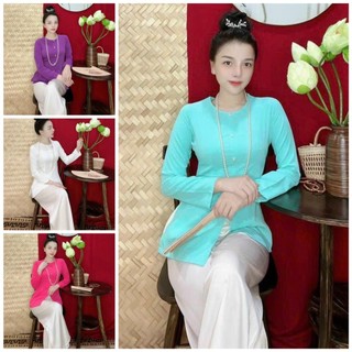 Áo bà ba vải lụa trơn