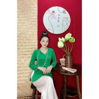ÁO BÀ BA VẢI LỤA TRƠN CỔ TRÒN